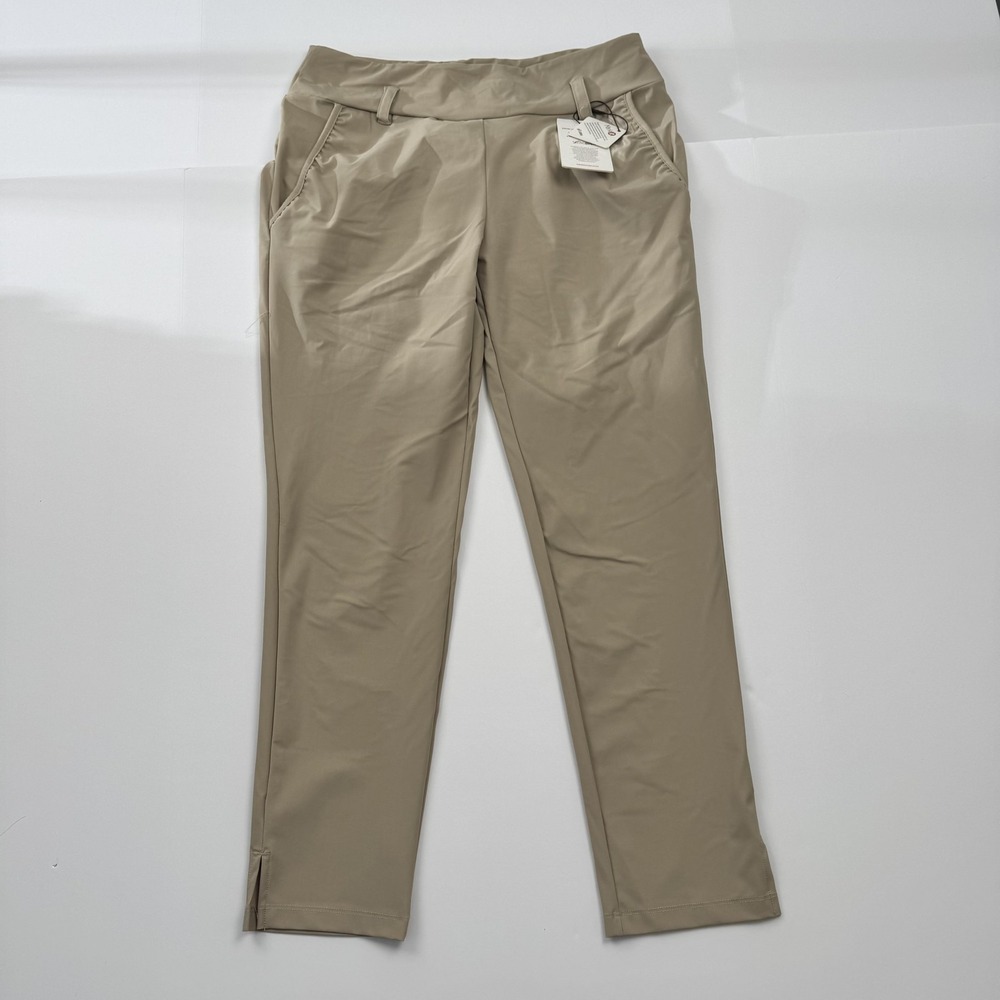 SwingDish Pants Womens Medium (30x26) Khaki Safari Linda Mosaico Skinny Golf